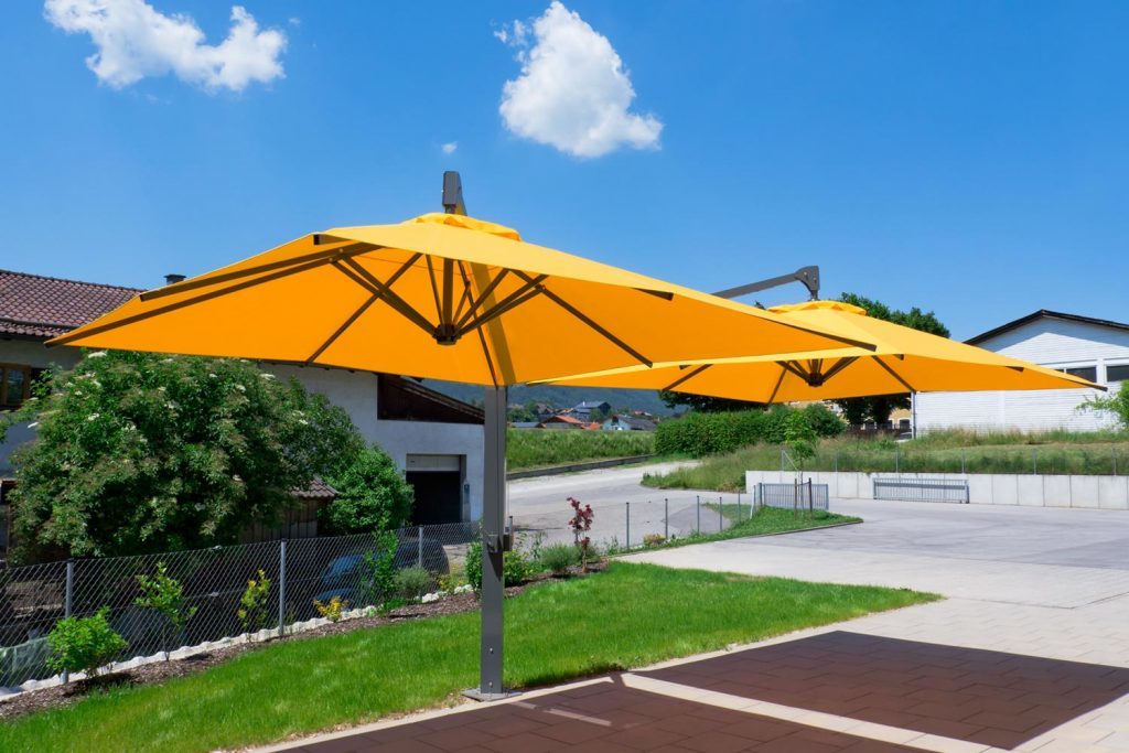 Sonnenschirm Amalfi Duo gelb quadratisch