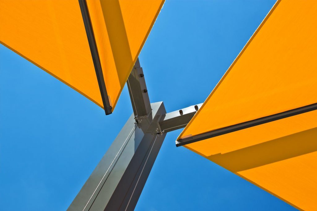 Sonnenschirm Amalfi Duo gelb quadratisch